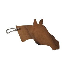 Vintage Wood Horse Head Keychain Ornament Christmas